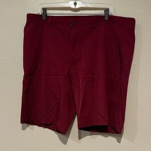 Roundtree & Yorke Men's Dark Red Flat Front Shorts